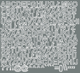 Naklejka litery samoprzylepne 1.5 cm naklejki szary z połyskiem