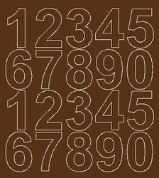 Naklejka cyfry samoprzylepne 5 cm naklejki brązowy z połyskiem