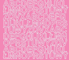 Naklejka litery samoprzylepne 2 cm naklejki różowy matowy