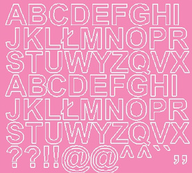 Naklejka litery samoprzylepne 2,5 cm naklejki różowy z połyskiem