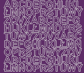 Naklejka litery samoprzylepne 2 cm naklejki fioletowy matowy