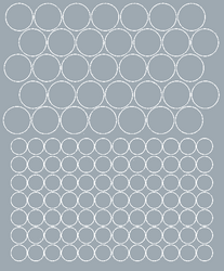 Koła, grochy naklejki na rower kask okna ściany 119 szt. srebrny matowy