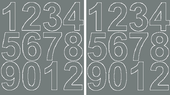 Naklejka cyfry samoprzylepne 7 cm naklejki szary matowy