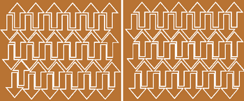 Naklejki strzałki, strzałka 5x3 cm 72 szt. miedziany z połyskiem