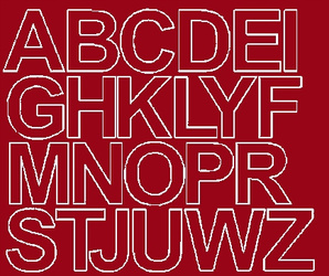 Naklejka litery samoprzylepne 4,5 cm ciemno czerwony matowy
