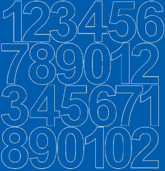 Naklejka cyfry samoprzylepne 12 cm naklejki niebieski matowy