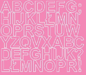 Naklejka litery samoprzylepne 3 cm naklejki różowy z połyskiem