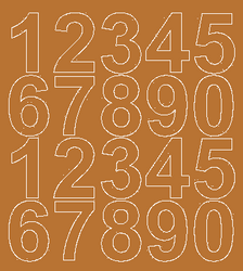 Naklejki cyfry samoprzylepne 5 cm miedziany matowy