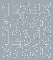 Naklejki cyfry samoprzylepne 5 cm srebrny matowy