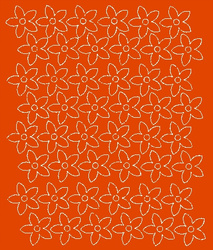 Naklejka na ścianę kwiaty 3 cm 48 szt pomarańczowy połysk