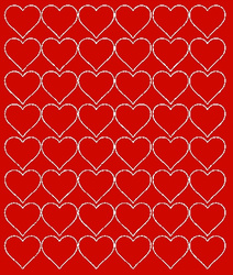 Naklejki serca walentynki 3 cm naklejka 48 sztuk czerwony połysk