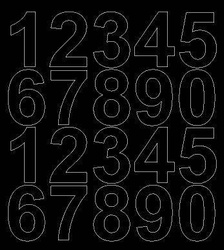 Naklejka cyfry samoprzylepne 5 cm naklejki czarny matowy