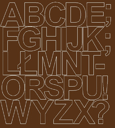 Naklejka litery samoprzylepne 10 cm naklejki brązowy matowy