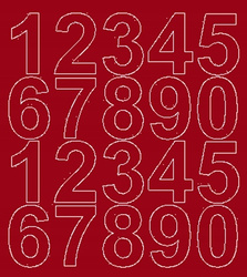 Naklejka cyfry samoprzylepne 5 cm naklejki ciemno czerwony połysk