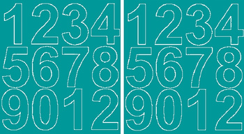 Naklejka cyfry samoprzylepne 7 cm naklejki turkusowy matowy