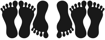 Naklejki stopy 6 szt.  ścieżka sensoryczna czarny matowy