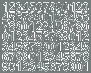 Naklejka cyfry samoprzylepne 2.5 cm naklejki szary z połyskiem