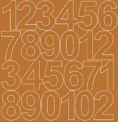 Naklejki cyfry samoprzylepne 12 cm miedziany z połyskiem