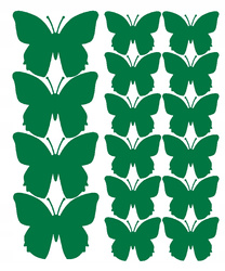 Naklejka na ścianę motyle naklejki 32 sztuki zielony matowy