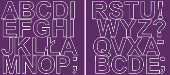 Naklejka litery samoprzylepne 5 cm naklejki fioletowy połysk