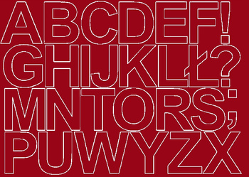 Naklejka litery samoprzylepne 8 cm ciemno czerwony matowy