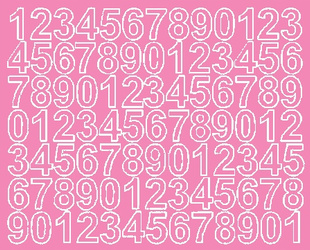 Naklejka cyfry samoprzylepne 2.5 cm naklejki różowy z połyskiem