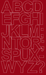 Naklejka litery samoprzylepne 12 cm ciemno czerwony matowy