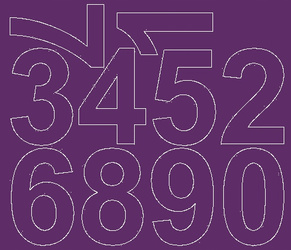 Naklejka cyfry samoprzylepne 8 cm naklejki fioletowy matowy