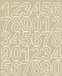 Naklejka cyfry samoprzylepne 4,5 cm naklejki beżowy z połyskiem