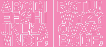 Naklejka litery samoprzylepne 5 cm naklejki różowy z połyskiem