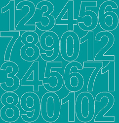 Naklejka cyfry samoprzylepne 12 cm naklejki turkusowy matowy