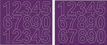 Naklejka cyfry samoprzylepne 6 cm naklejki fioletowy z połyskiem