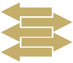 Naklejka strzałki 40x15 cm 5 sztuk naklejki złoty matowy