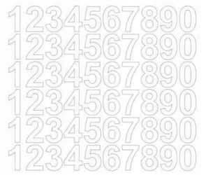 Naklejka cyfry samoprzylepne 3 cm naklejki biały matowy