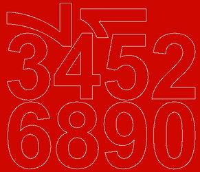 Naklejka cyfry samoprzylepne 8 cm naklejki czerwony matowy