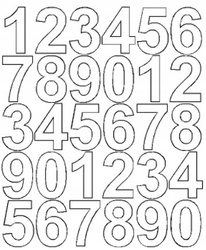 Naklejka cyfry samoprzylepne 4,5 cm naklejki białe matowe