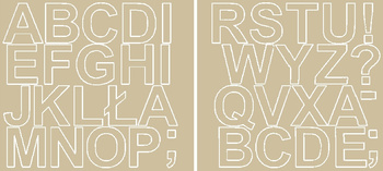 Naklejka litery samoprzylepne 5 cm naklejki beżowy matowy