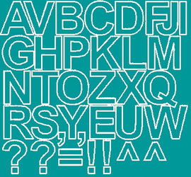 Naklejka litery samoprzylepne 4 cm naklejki turkusowy połysk