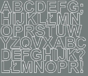 Naklejka litery samoprzylepne 3 cm naklejki szary matowy