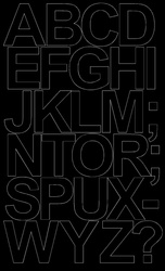 Naklejka litery samoprzylepne 12 cm naklejki czarny z połyskiem