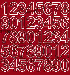 Naklejka cyfry samoprzylepne 3,5 cm naklejki ciemno czerwony matowy