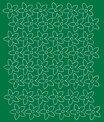 Naklejka na ścianę okno kwiaty 3 cm kwiatki 48 szt zielony matowy