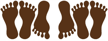 Naklejki stopy 6 szt. ścieżka sensoryczna brązowy matowy