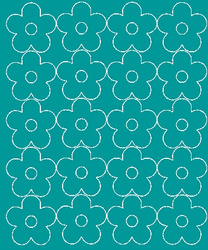 Naklejka na ścianę okno kwiaty kwiatki 20 sztuk turkusowy matowy