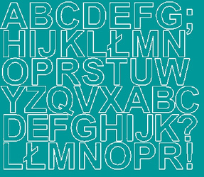 Naklejka litery samoprzylepne 3 cm naklejki turkusowy połysk