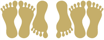 Naklejki stopy 6 szt. ścieżka sensoryczna złoty matowy