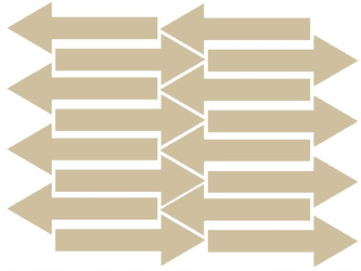 Naklejka strzałki 20x7 cm 16 sztuk naklejki beżowy z połyskiem