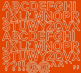 Naklejka litery samoprzylepne 2,5 cm naklejki pomarańczowy matowy