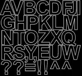 Naklejka litery samoprzylepne 4 cm naklejki czarny matowy