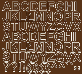 Naklejka litery samoprzylepne 2,5 cm naklejki brązowy połysk